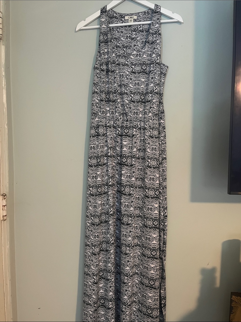 Cato Black and White Printed Sleeveless Maxi Dress
